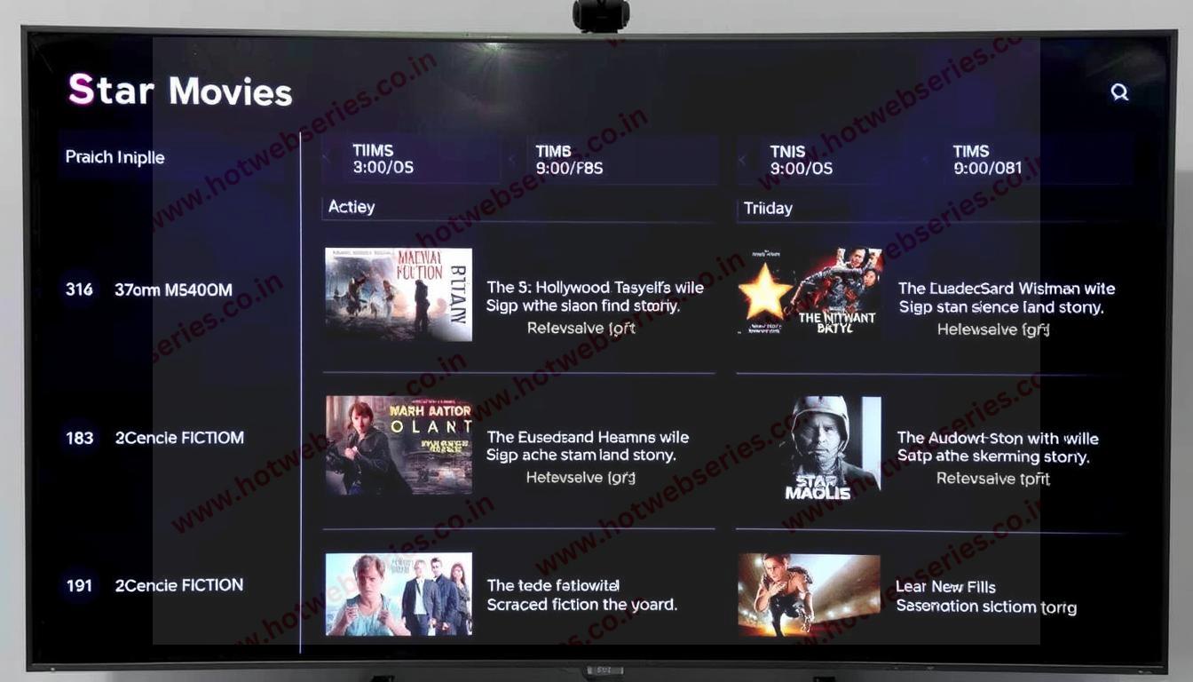 Star Movies schedule showing today's lineup of science fiction and action movies